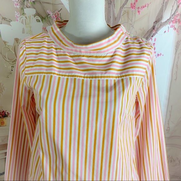 NEW J Crew Poplin Boatneck Candy Stripe Blouse - Picture 3 of 11
